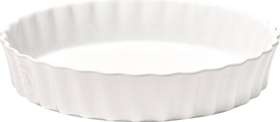 Emile Henry - 11.8" Ceramic Farine/White Deep Flan Tart Dish - 116028 - DISCONTINUED