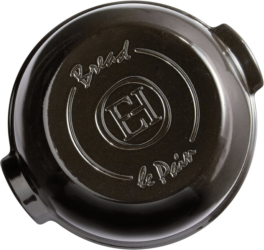 Emile Henry - 12.7" x 11.6" x 5.5" Ceramic Charcoal/Fusain Round Bread Baker - 795507