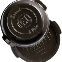 Emile Henry - 12.7" x 11.6" x 5.5" Ceramic Charcoal/Fusain Round Bread Baker - 795507