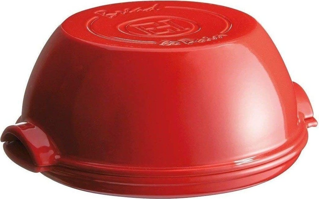 Emile Henry - 12.8" x 11.6" x 5.5" Ceramic Burgundy Round Bread Baker - 345507