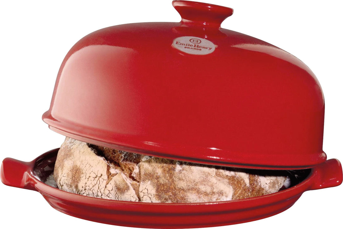 Emile Henry - 13" x 11" Ceramic Burgundy Bread Cloche/Baker - 349108