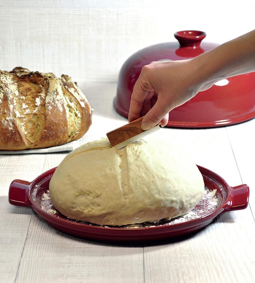 Emile Henry - 13" x 11" Ceramic Burgundy Bread Cloche/Baker - 349108