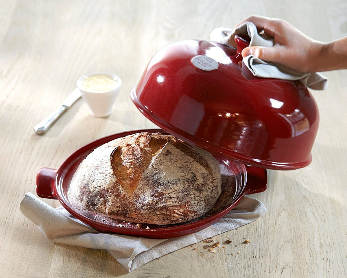 Emile Henry - 13" x 11" Ceramic Burgundy Bread Cloche/Baker - 349108