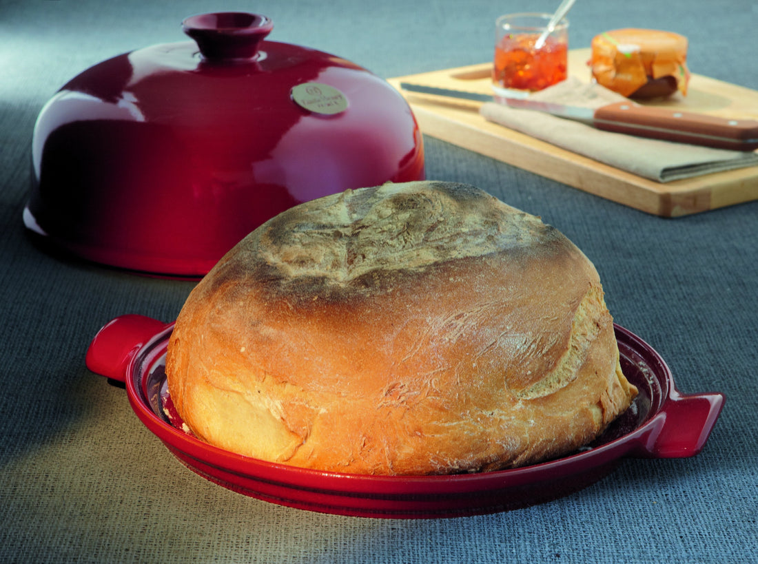Emile Henry - 13" x 11" Ceramic Burgundy Bread Cloche/Baker - 349108
