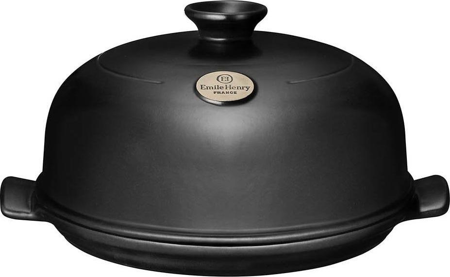 Emile Henry - 13 x 11 x 6.5" Charcoal/Fusain Bread Cloche Set - 799108