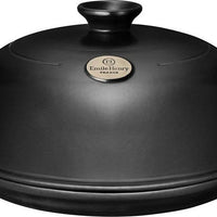 Emile Henry - 13 x 11 x 6.5" Charcoal/Fusain Bread Cloche Set - 799108