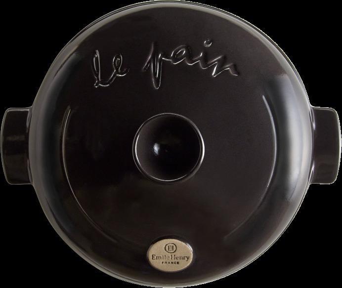Emile Henry - 13 x 11 x 6.5" Charcoal/Fusain Bread Cloche Set - 799108