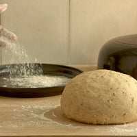 Emile Henry - 13 x 11 x 6.5" Charcoal/Fusain Bread Cloche Set - 799108