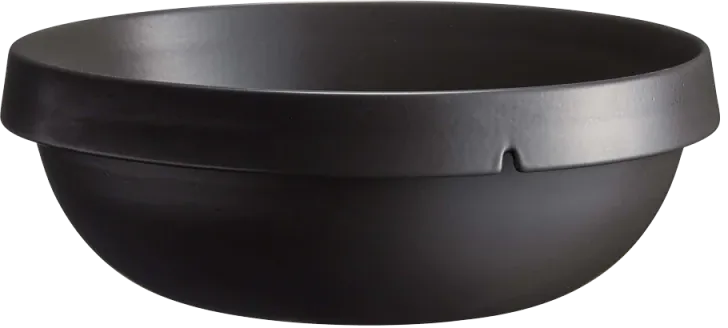 Emile Henry - 14" Coal Black Ceramic Salad Bowl with 7 L Capacity - 91713270