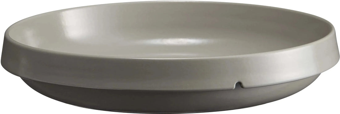 Emile Henry - 14" Pearl Grey Ceramic Round Dish with 4 L Capacity - 91123240