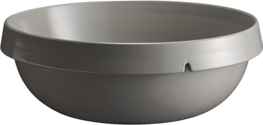Emile Henry - 14" Pearl Grey Ceramic Salad Bowl with 7 L Capacity - 91123270