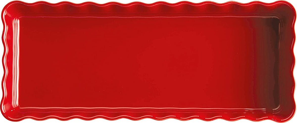 Emile Henry - 14" x 6" Ceramic Burgundy Slim Rectangular Tart Dish - 346034