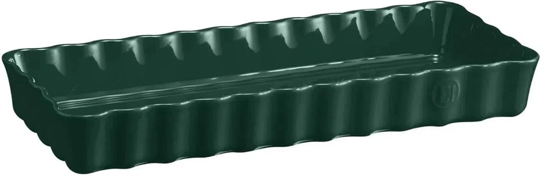 Emile Henry - 14.3" Cedar Green Slim Rectangular Tart Dish - 91076034