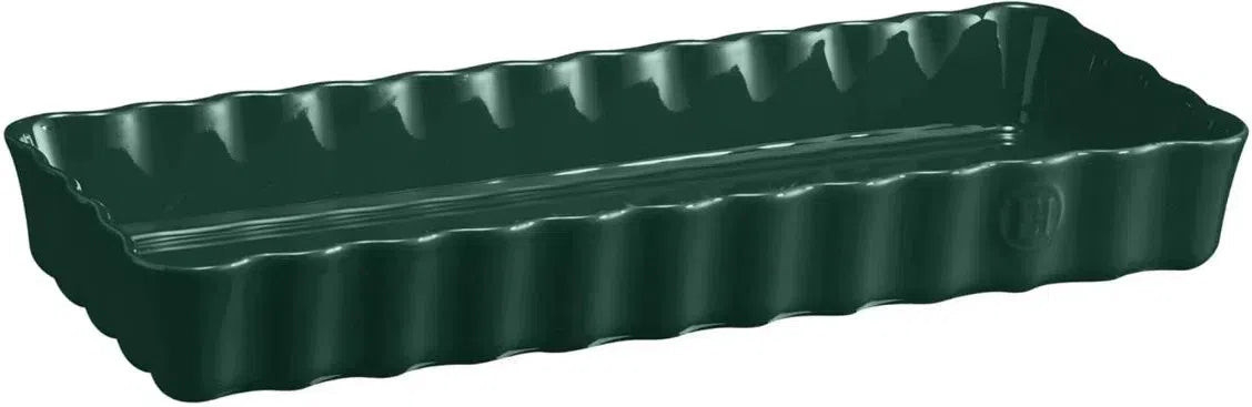 Emile Henry - 14.3" Cedar Green Slim Rectangular Tart Dish - 91076034