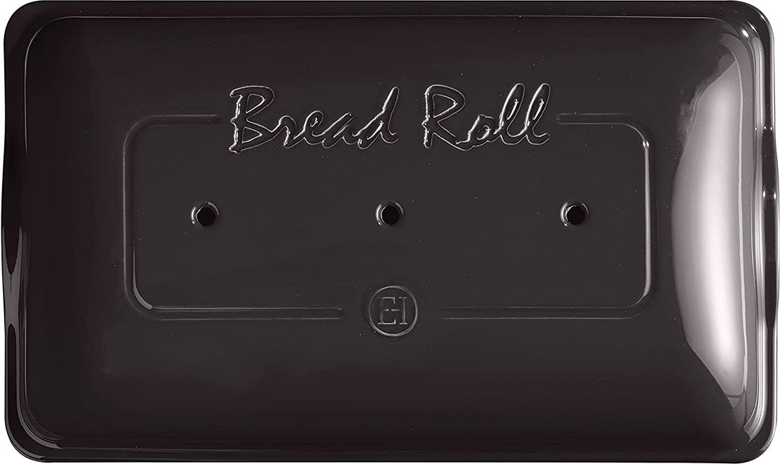 Emile Henry - 15.3" x 9" x 4.1" Ceramic Charcoal/Fusain Mini Baguette Baker - 795519 - DISCONTINUED