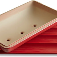 Emile Henry - 15.4" x 9.4" Ceramic Burgundy Baguette Baking Mold - 345506