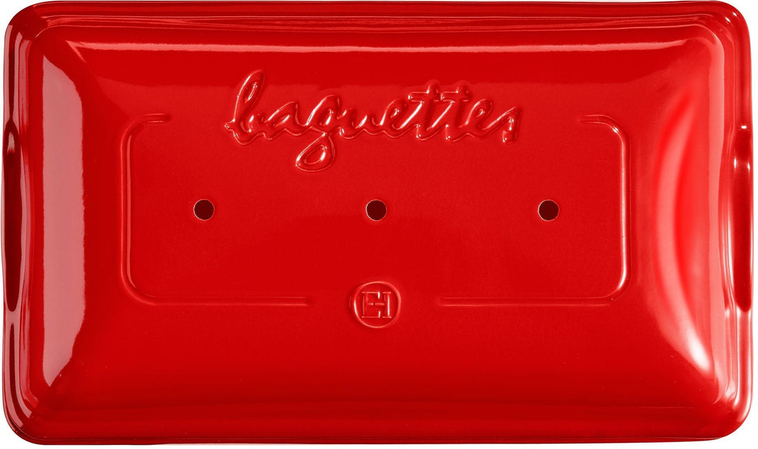 Emile Henry - 15.4" x 9.4" Ceramic Burgundy Baguette Baking Mold - 345506