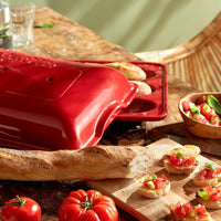 Emile Henry - 15.4" x 9.4" Ceramic Burgundy Baguette Baking Mold - 345506