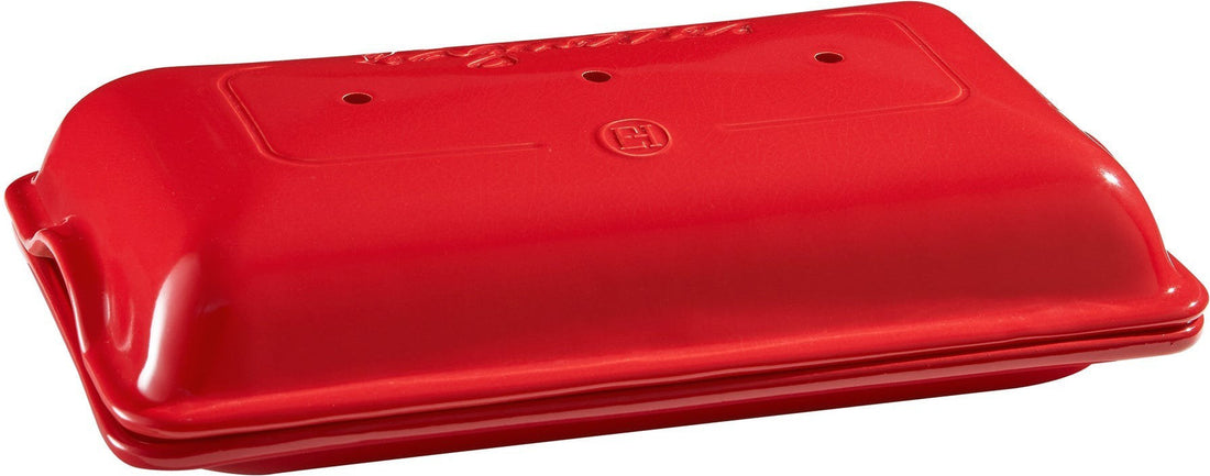 Emile Henry - 15.4" x 9.4" Ceramic Burgundy Baguette Baking Mold - 345506