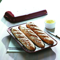 Emile Henry - 15.4" x 9.4" Ceramic Charcoal/Fusain Baguette Baker- 795506