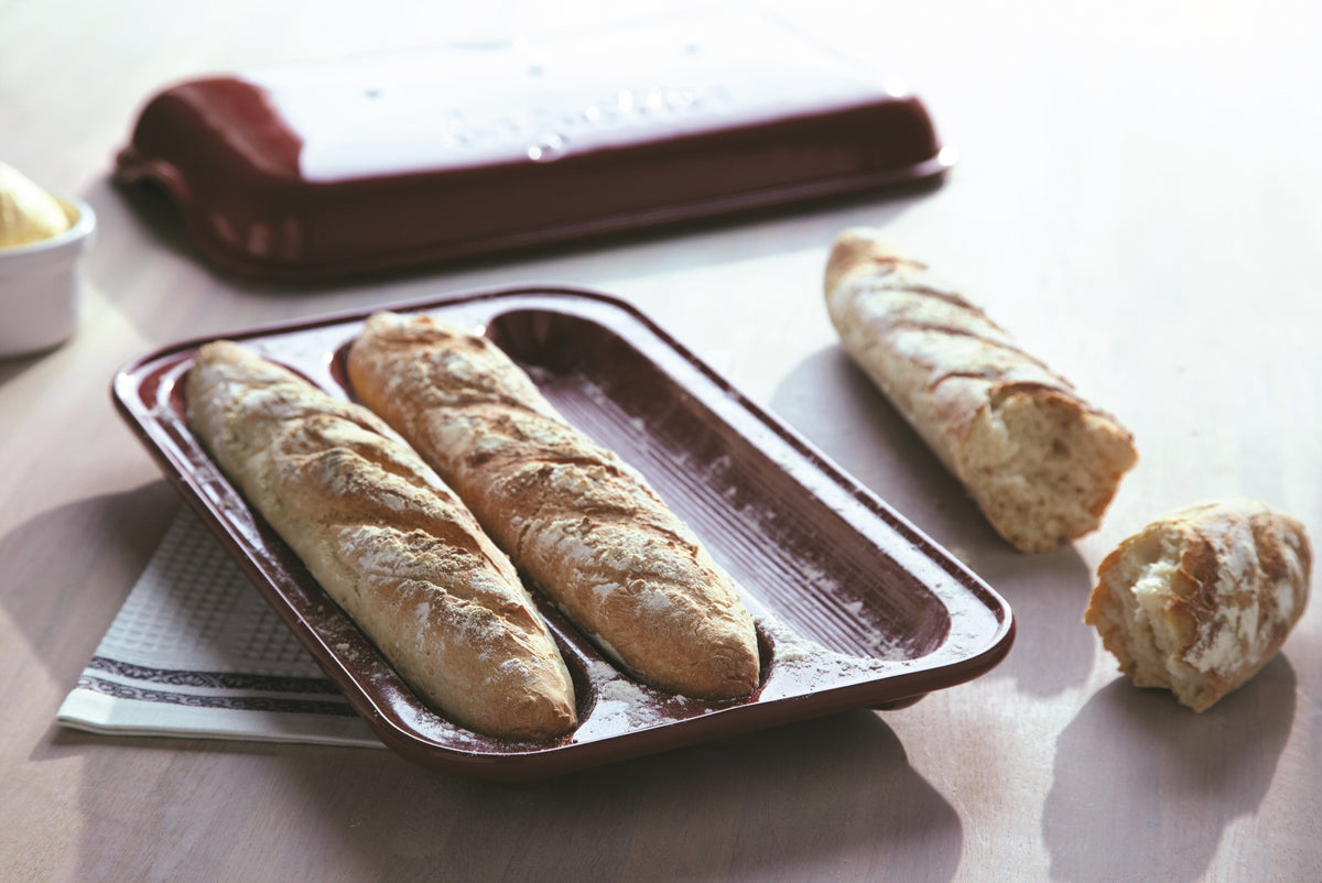 Emile Henry - 15.4" x 9.4" Ceramic Charcoal/Fusain Baguette Baker- 795506
