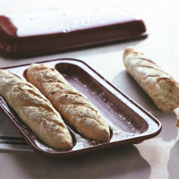 Emile Henry - 15.4" x 9.4" Ceramic Charcoal/Fusain Baguette Baker- 795506