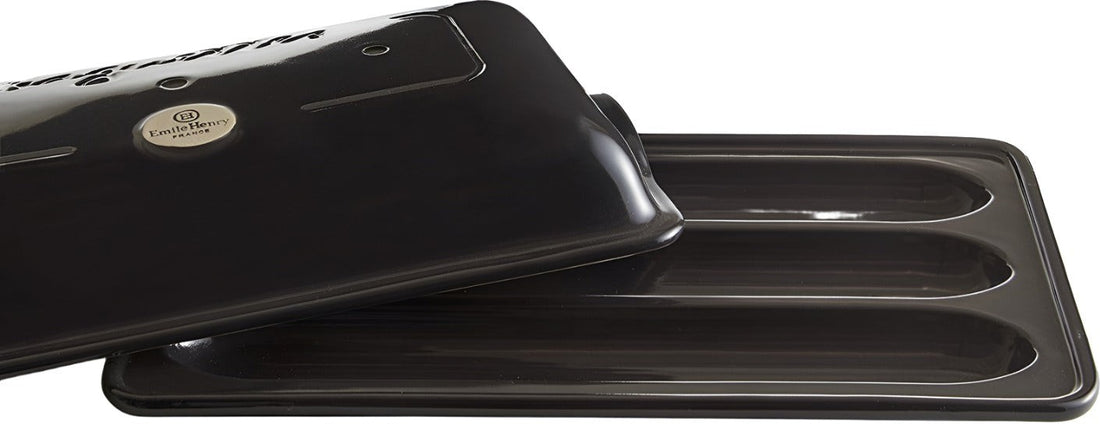 Emile Henry - 15.4" x 9.4" Ceramic Charcoal/Fusain Baguette Baker- 795506