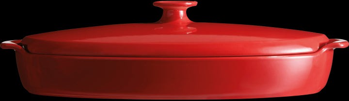 Emile Henry - 2.3 QT Ceramic Burgundy Papillotte/Fish Steamer - 348443