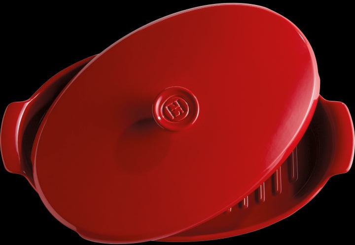 Emile Henry - 2.3 QT Ceramic Burgundy Papillotte/Fish Steamer - 348443