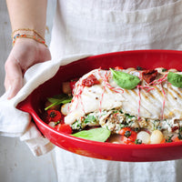 Emile Henry - 2.3 QT Ceramic Burgundy Papillotte/Fish Steamer - 348443