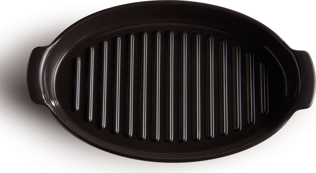 Emile Henry - 2.3 QT Ceramic Charcoal/Fusain Papillotte Steamer (2.2 L) - 798443