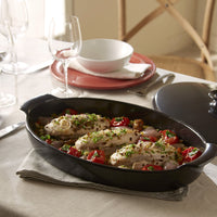 Emile Henry - 2.3 QT Ceramic Charcoal/Fusain Papillotte Steamer (2.2 L) - 798443