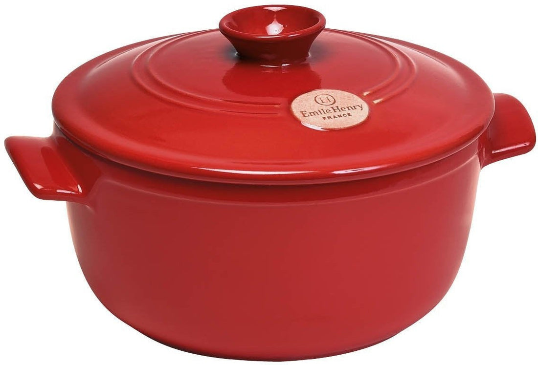 Emile Henry - 2.6 QT Burgundy Round Stewpot - 344525