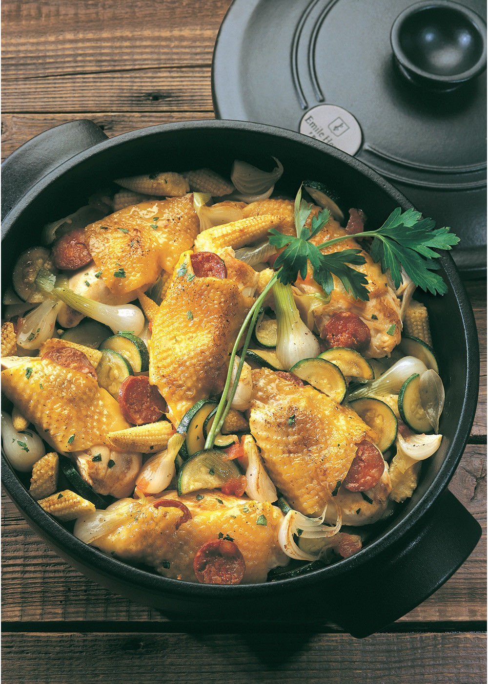 Emile Henry - 2.6 QT Ceramic Charcoal/Fusain Round Stewpot - 794525