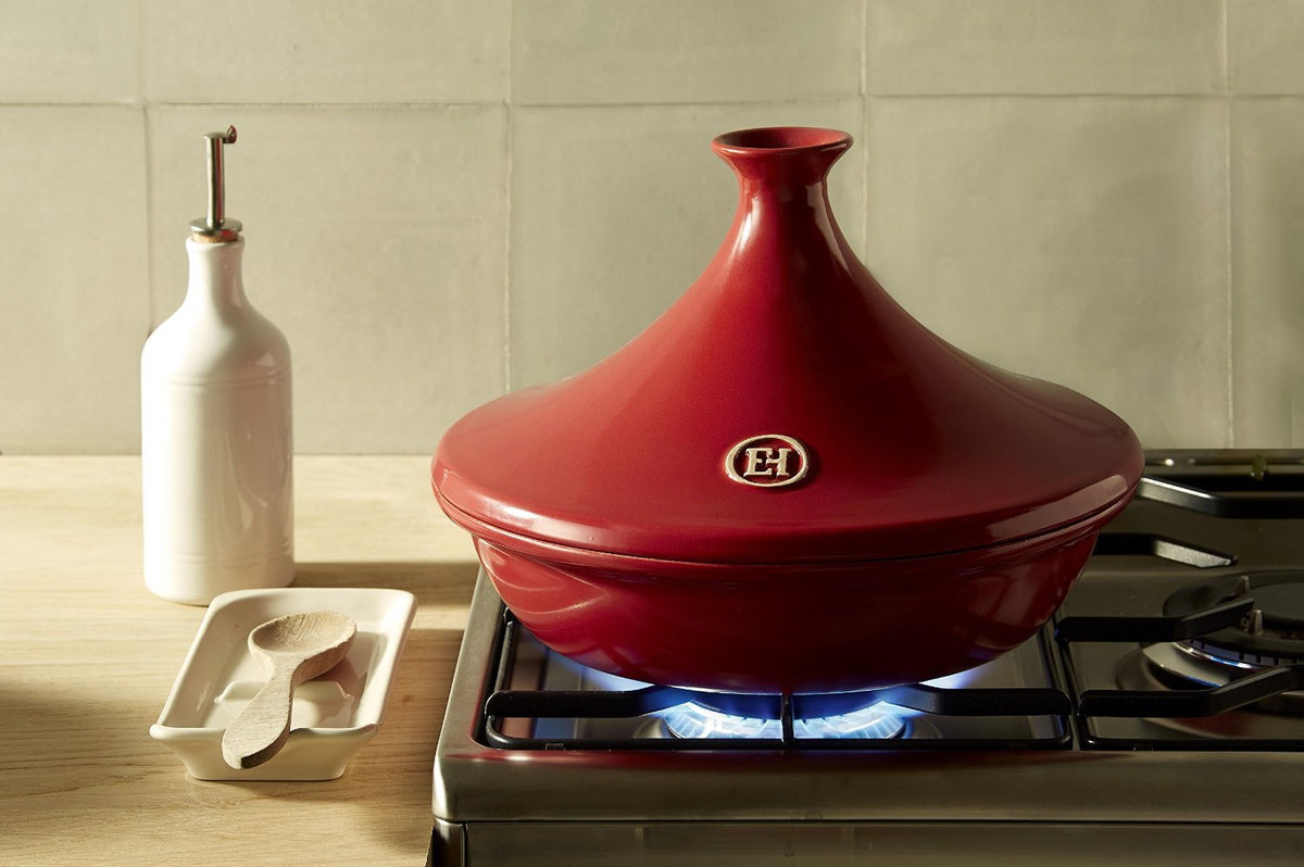 Emile Henry - 3.7 QT Ceramic Burgundy Tagine-II - 345632