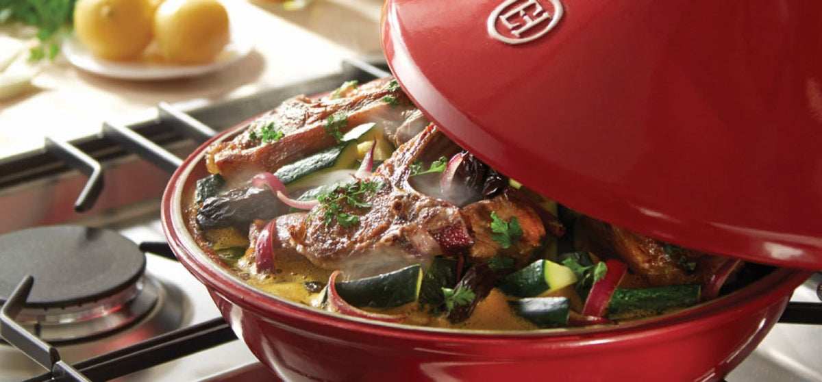 Emile Henry - 3.7 QT Ceramic Burgundy Tagine-II - 345632