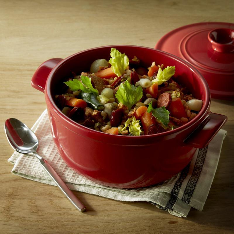 Emile Henry - 4.2 QT Ceramic Burgundy Flame Stewpot - 344540