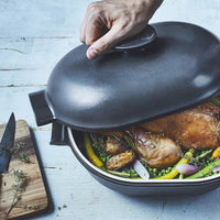 Emile Henry - 4.5 L Slate Grey Oval Ceramic Casserole Dish - 91776645