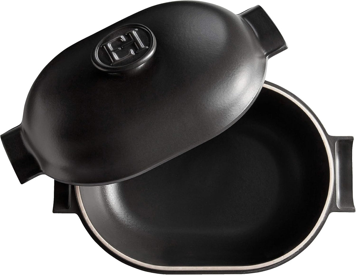 Emile Henry - 4.5 L Slate Grey Oval Ceramic Casserole Dish - 91776645