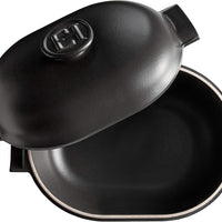 Emile Henry - 4.5 L Slate Grey Oval Ceramic Casserole Dish - 91776645