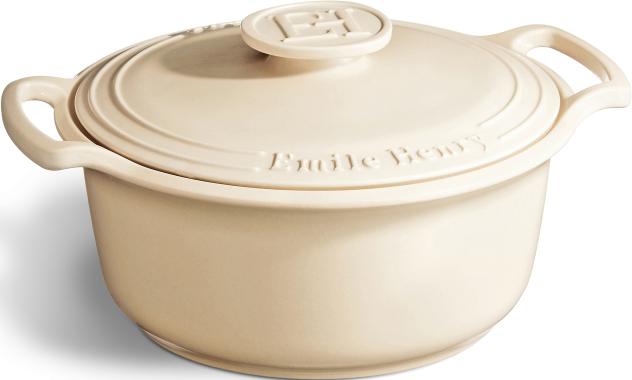 Emile Henry - 4.5 Qt Sublime Small Cream Round Stewpot - 91564740
