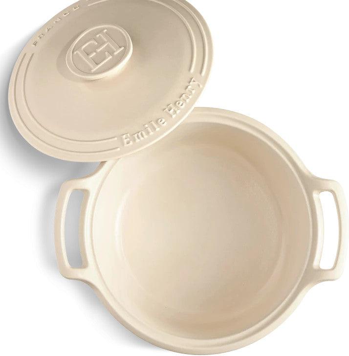 Emile Henry - 4.5 Qt Sublime Small Cream Round Stewpot - 91564740