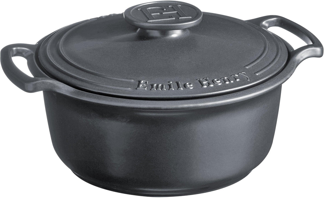 Emile Henry - 4.5 Qt Sublime Small Slate Round Stewpot - 91774740