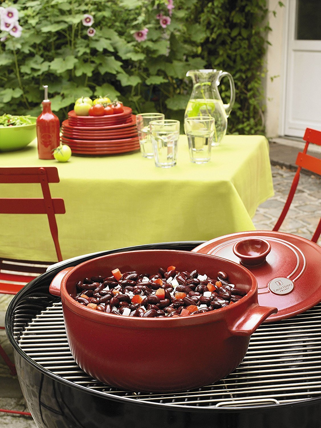 Emile Henry - 5.6 QT Ceramic Burgundy Round Stewpot - 344553