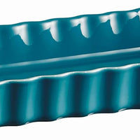 Emile Henry - 6" x 14" Ceramic Blue/Calanque Slim Rectangular Tart Dish - 606034