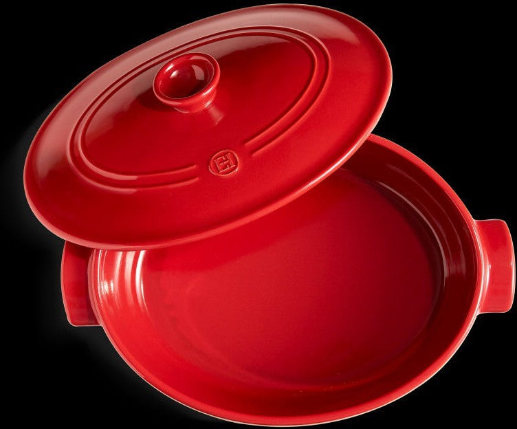 Emile Henry - 6.3 QT Ceramic Burgundy Oval Stewpot - 344560 - DISCONTINUED