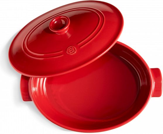 Emile Henry - 6.3 QT Ceramic Burgundy Oval Stewpot - 344560 - DISCONTINUED