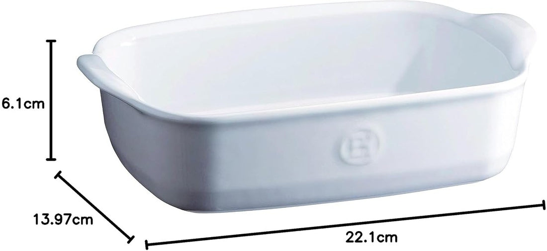 Emile Henry - 8.5" x 5.5" Ceramic Farine/White Individual Baking Dish - 119649