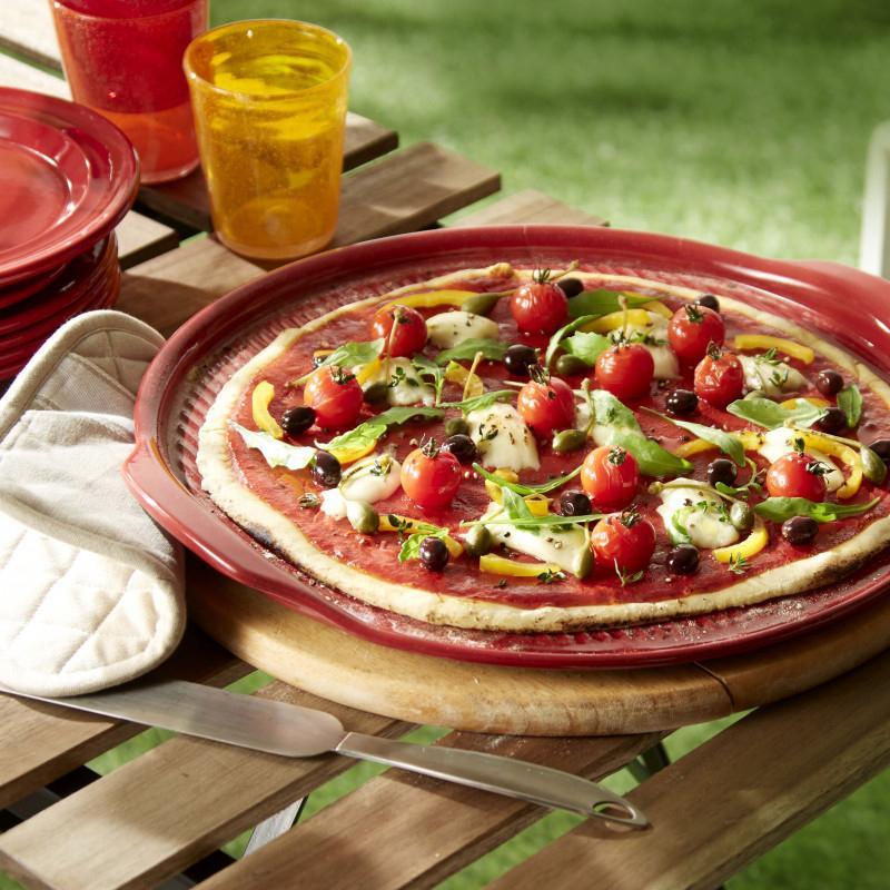 Emile Henry - BARBECUE 14.6" Ceramic Ceramic Charcoal/Fusain Pizza Stone-II - 797614