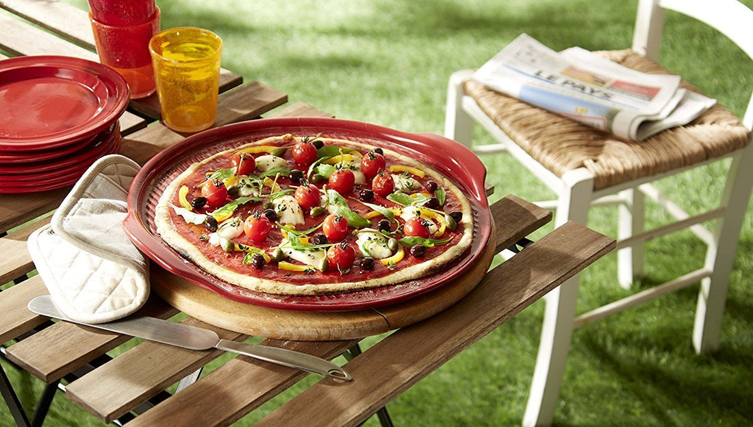 Emile Henry - BARBECUE 14.6" Ceramic Ceramic Charcoal/Fusain Pizza Stone-II - 797614